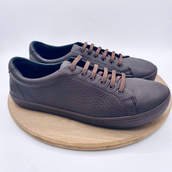 Birchbury Bramfords Shoes Mens 10 42 Brown Leather Minimalist Sneakers - Picture 1 of 10